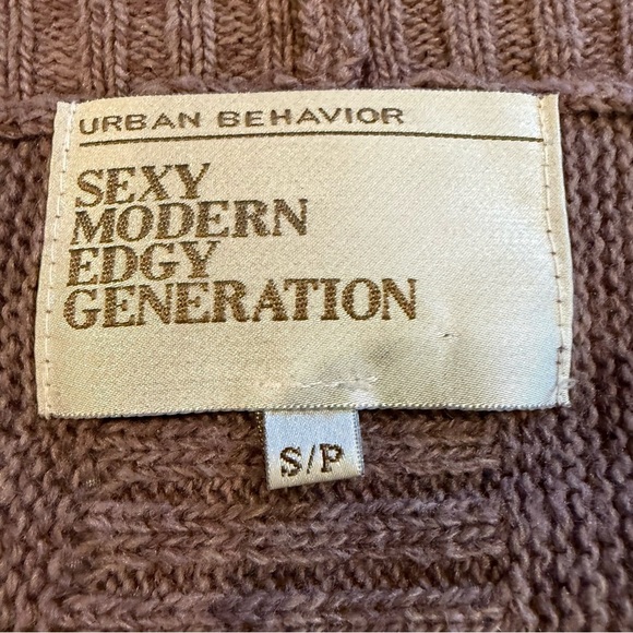 Urban Behavior Vest Poncho Lagenlook Mauve Wool Blend Knit Women’s Size S - Picture 8 of 9